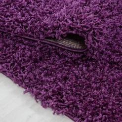 Tapis poils longs shaggy tissé motif uni UNI L, Violet