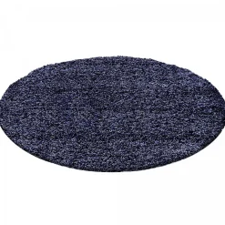 Tapis poils longs shaggy tissé motif uni UNI L, Bleu marinne