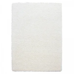 Tapis poils longs shaggy tissé motif uni UNI L, Crème