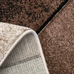 Tapis pour une chambre ou une entrée tissé motif géométrique LYN8 GEOME, Beige, marron, gris