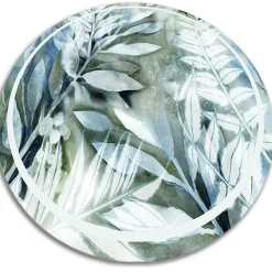Tapis PVC rond Tulup fi150 cm Facile d'entretien Fleurs à l'aquarelle