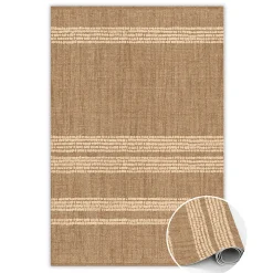 Tapis PVC Tulup 120x180 cm Protège le sol moderne Beige avec des lignes