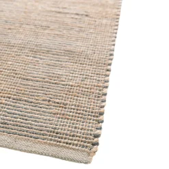 Tapis rectangle intérieur Melua GoodHome coton et toile de jute beige tissage vert L.120 x l.170 cm