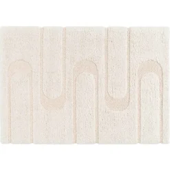 Tapis rectangulaire à poils longs motif géométrique écru 120 x 170 cm Oviala