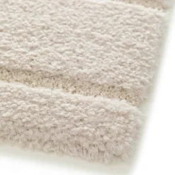 Tapis rectangulaire à poils longs motif géométrique écru 120 x 170 cm Oviala