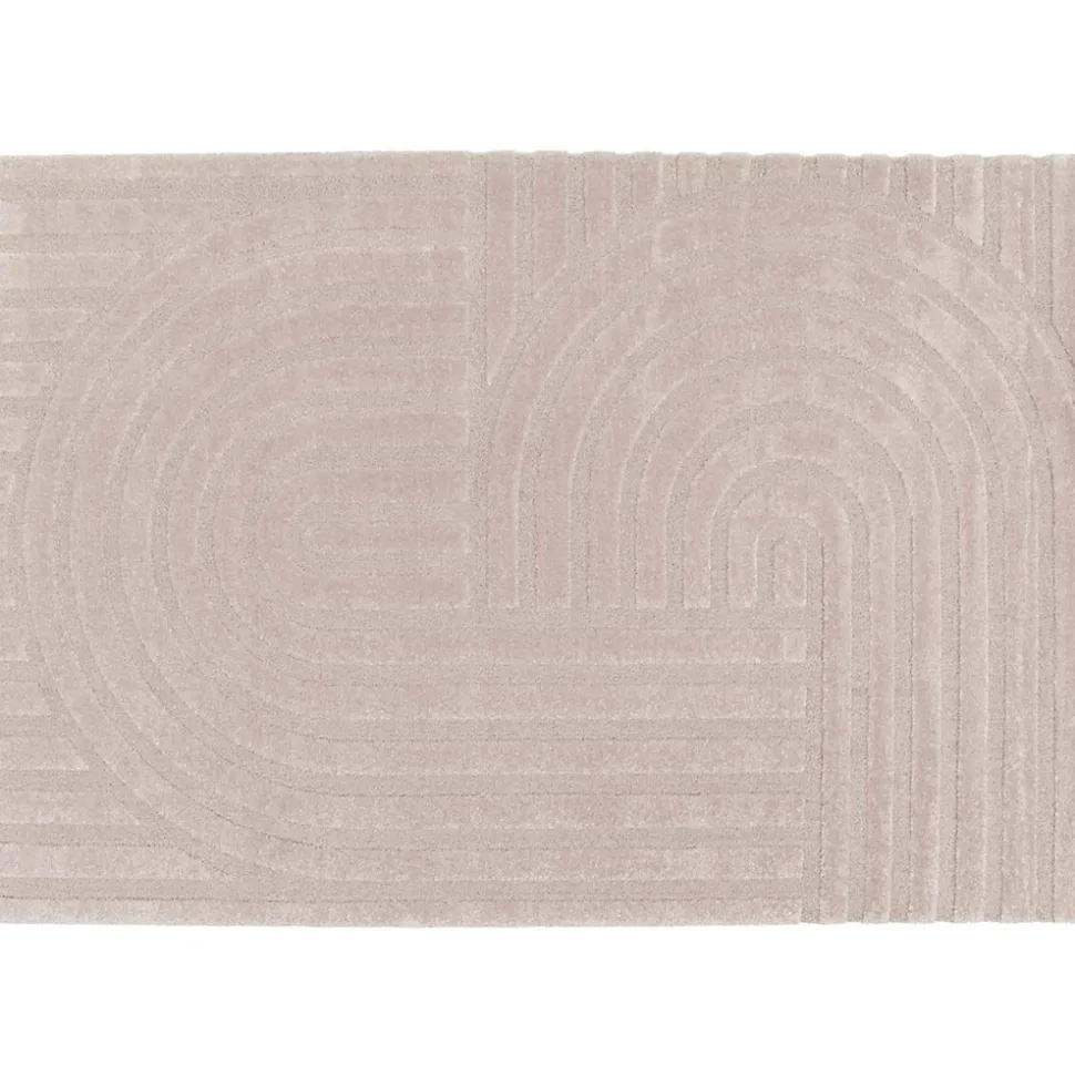 Tapis rectangulaire à poils ras motif contemporain beige 160 x 230 cm Oviala