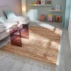 Tapis rectangulaire Leela à franges crème et rose L.170 x l.120 cm Balta