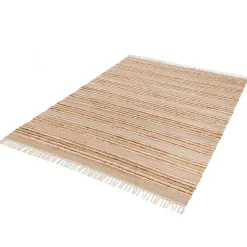 Tapis rectangulaire Leela à franges crème et rose L.170 x l.120 cm Balta