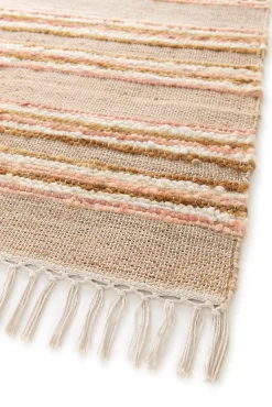 Tapis rectangulaire Leela à franges crème et rose L.170 x l.120 cm Balta