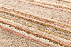 Tapis rectangulaire Leela à franges crème et rose L.170 x l.120 cm Balta