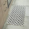Tapis Rectangulaire motifs Carreaux de Ciment, 50x100cm, Noir et Blanc, Dylrev