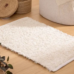 Tapis rectangulaire Soana bouclette 60x90cm- Blanc- Atmosphera