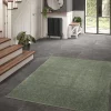 Tapis rectangulaire vert kaki 170 x 120 cm effet viscose GoodHome Yoroo