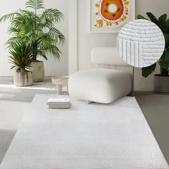 Tapis Rio salon antidérapant arc, Blanc cassé, 120 x 160 cm