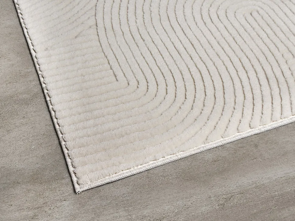 Tapis Rio salon antidérapant arc, Crème, 80 x 150 cm