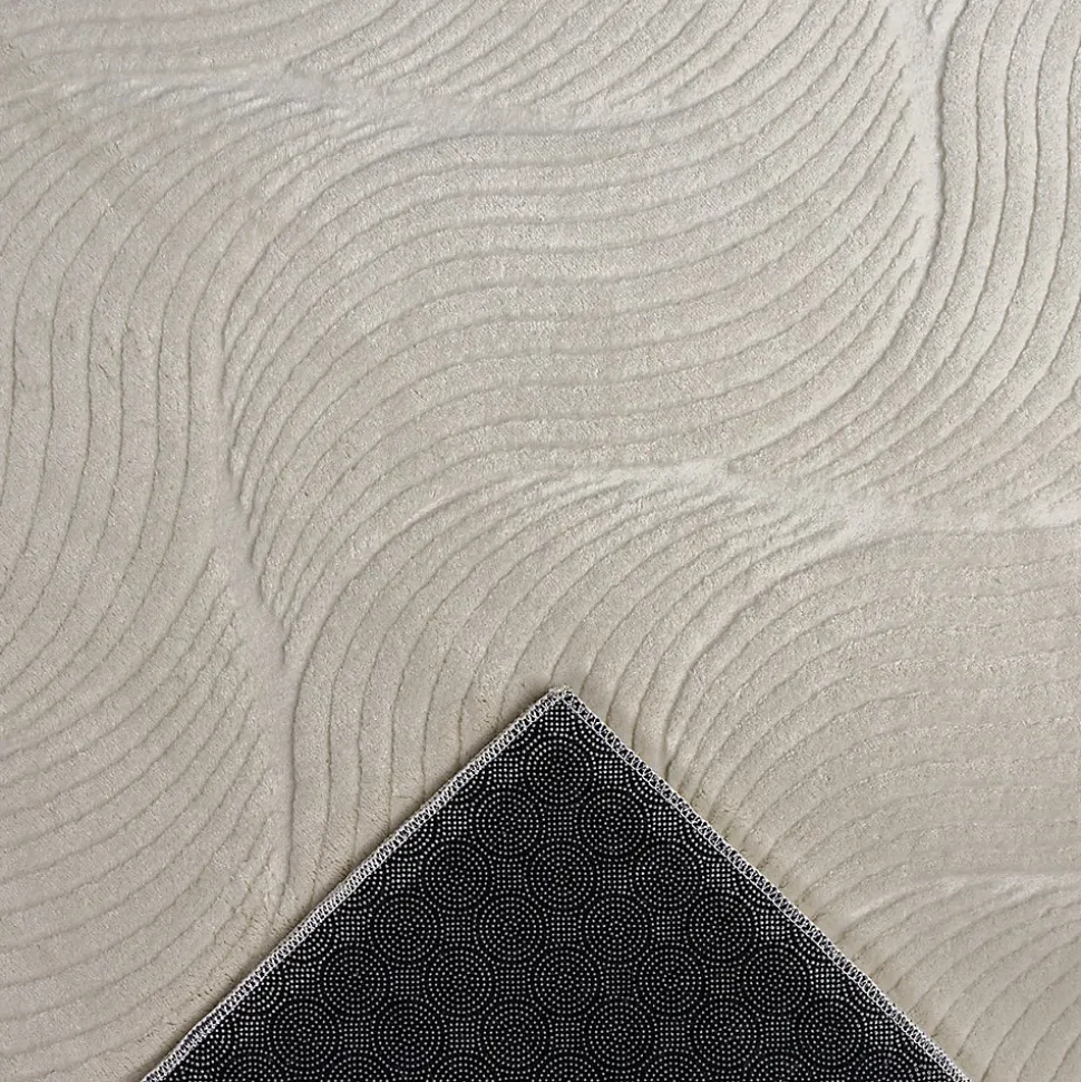 Tapis Rio salon antidérapant 3D, Crème, 200 x 280 cm
