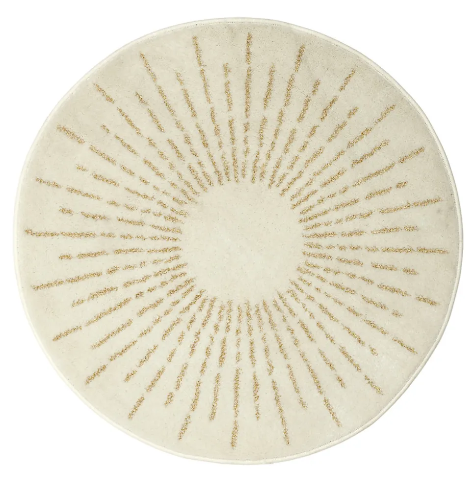 Tapis Rond - Home Deco Kids - Soleil - Lurex - Crème - 80 Cm