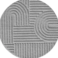 Tapis rond à relief Lena Gris 200x200cm