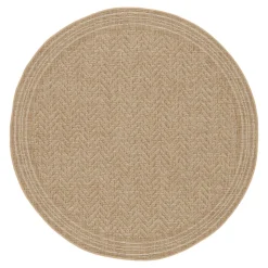 Tapis rond effet tissé Boyoz GoodHome tissage à plat L.80 x L.80cm naturel