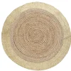 Tapis rond en coton et toile de jute beige et doré ø120 cm Déko&Co