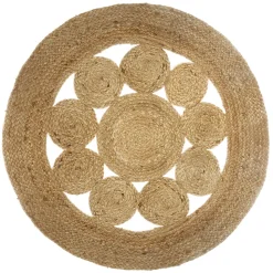 Tapis rond en jute ajouré Esra Ø80 cm