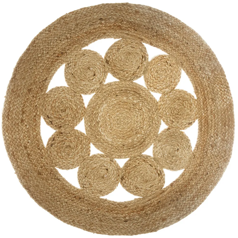 Tapis rond en jute ajouré Esra Ø80 cm