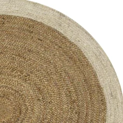 Tapis rond en jute naturel et écru Deco&Co ⌀120cm