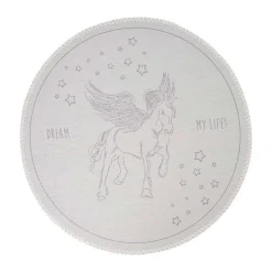Tapis Rond Enfant Imprimé "Bambini III" 160cm Gris