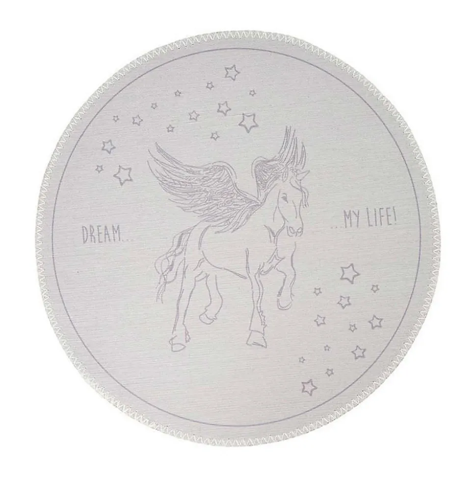 Tapis Rond Enfant Imprimé "Bambini III" 160cm Gris