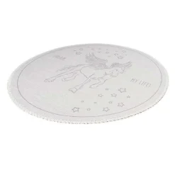 Tapis Rond Enfant Imprimé "Bambini III" 160cm Gris