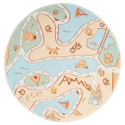 Tapis Rond Enfant Imprimé "Bambini IV" 160cm Multicolore