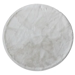 Tapis rond fausse fourrure beige ⌀90cm Ornami