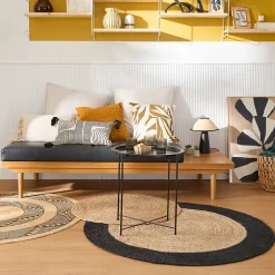 Tapis rond Melua en jute tissé Ø80cm GoodHome