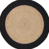 Tapis rond Sombrero noir et jute Ø120 cm Balta