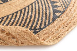 Tapis rond Tonga en jute et motifs noirs Ø120 cm Balta
