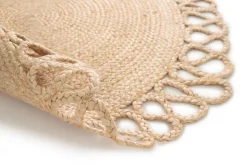 Tapis rond Trecia blanc et jute Ø120 cm Balta