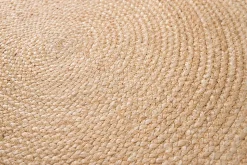 Tapis rond Trecia blanc et jute Ø120 cm Balta