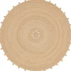 Tapis rond uni en jute Trecia Ø120 cm Balta