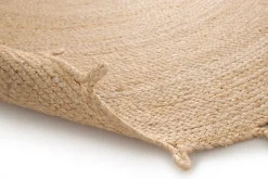 Tapis rond uni en jute Trecia Ø120 cm Balta