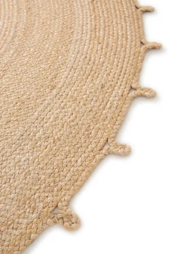 Tapis rond uni en jute Trecia Ø120 cm Balta