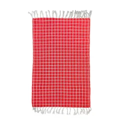 Tapis réversible Sodeco jaune et rouge l.60 x L.90 cm
