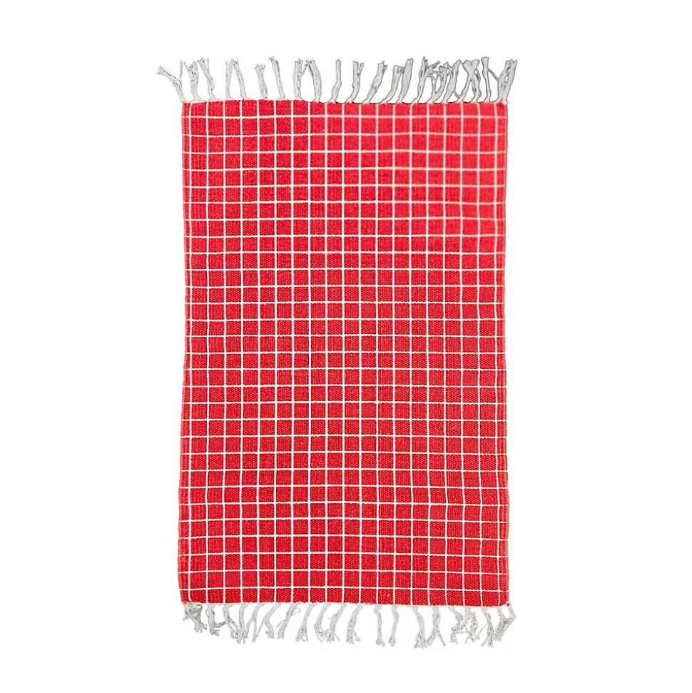 Tapis réversible Sodeco jaune et rouge l.60 x L.90 cm