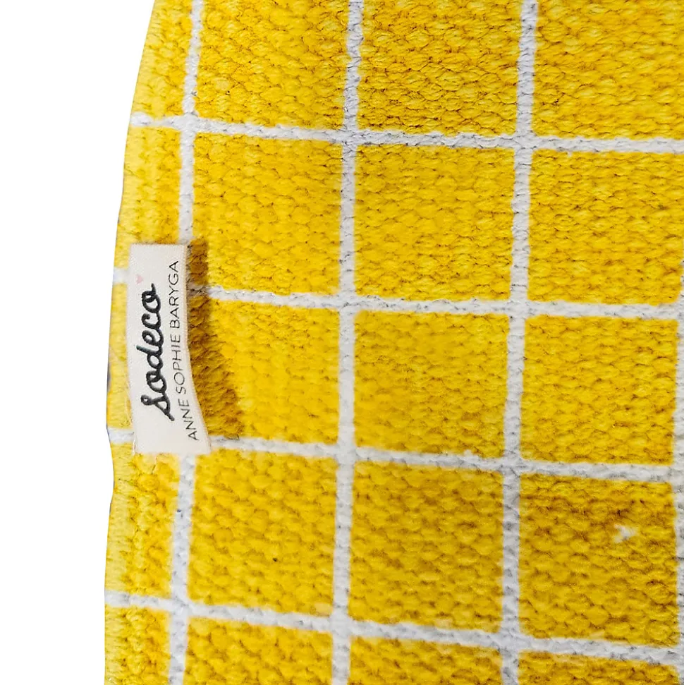 Tapis réversible Sodeco jaune et rouge l.60 x L.90 cm