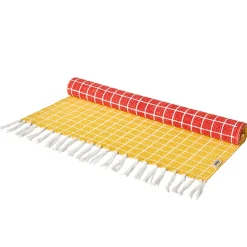 Tapis réversible Sodeco jaune et rouge l.60 x L.90 cm
