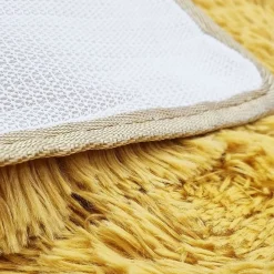 Tapis salon à base fine souple extra doux blanc diam.70