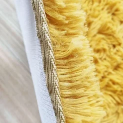 Tapis salon à base fine souple extra doux blanc diam.70