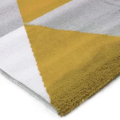 Tapis salon à motifs triangles jaune 150x220
