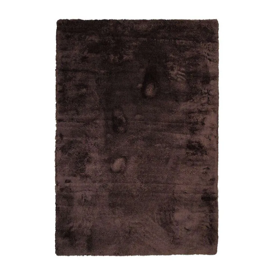 Tapis salon à poils longs extra-doux marron 120x160