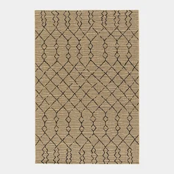 Tapis Salon / Terrasse - Scandinave - Marron et noir - 80 x 150 cm