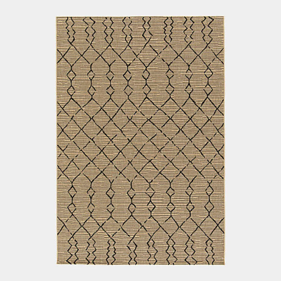 Tapis Salon / Terrasse - Scandinave - Marron et noir - 80 x 150 cm